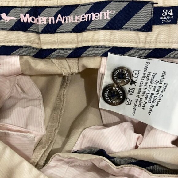 MODERN Amusement Tan Khakis Straight Leg Pants 34​​​ - Picture 13 of 14